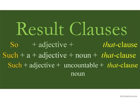 clauses of result|clauses of result ejemplos.